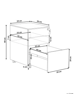 Beliani Laatikosto Teras 3 Laatikkoa Musta Cami Flash Sale