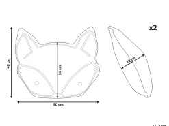 Beliani Lasten Tyyny 2Kpl 50 X 40 Cm Oranssi Vadodara Fashion