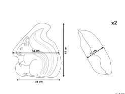 Beliani Lasten Tyyny 2Kpl 42 X 48 Cm Valkoinen/Musta Kolkata Fashion