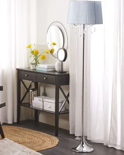 Beliani Lattiavalaisin 3 Polttimoa Metalli Vaaleanharmaa Evans Best Sale