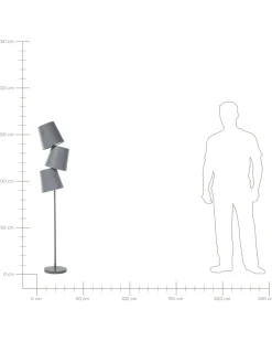 Beliani Lattiavalaisin 3 Polttimoa Metalli Harmaa Rio Grande Sale