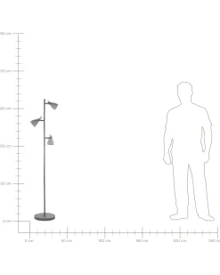 Beliani Lattiavalaisin 3 Polttimoa Betoni Vaaleanharmaa Mistago Sale