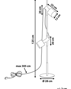 Beliani Lattiavalaisin 2 Polttimoa Tammi Musta Owens Discount