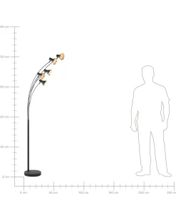 Beliani Lattiavalaisin 5 Polttimoa Metalli Musta Baraga Flash Sale