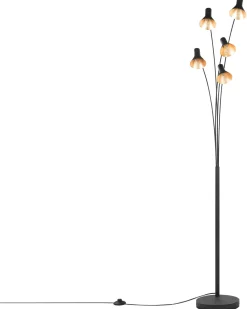 Beliani Lattiavalaisin 5 Polttimoa Metalli Musta Baraga Flash Sale