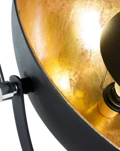 Beliani Lattiavalaisin Metalli Musta/Kulta Thames Ii Store