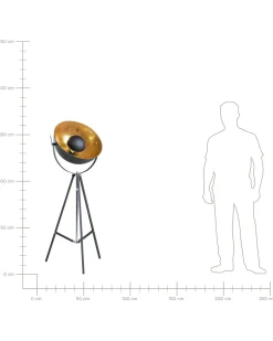 Beliani Lattiavalaisin Metalli Musta/Kulta Thames Ii Store