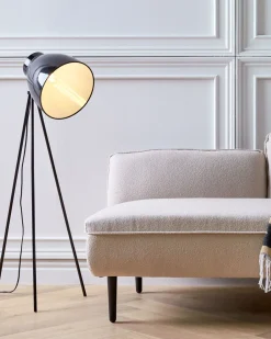 Beliani Lattiavalaisin Metalli Musta Tamega Clearance