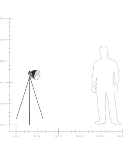 Beliani Lattiavalaisin Metalli Musta Tamega Clearance