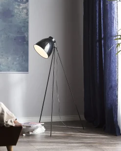 Beliani Lattiavalaisin Metalli Musta Tamega Clearance