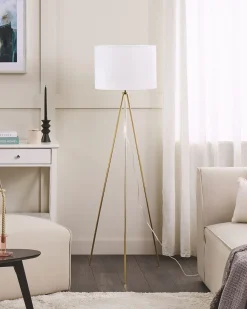 Beliani Lattiavalaisin Metalli Valkoinen/Kulta Vistula Discount