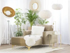 Beliani Lattiavalaisin Metalli Valkoinen/Kulta Thames Ii Cheap