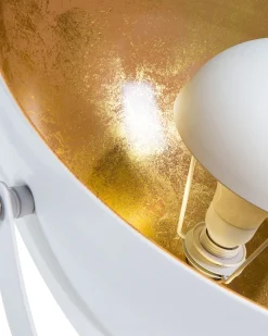 Beliani Lattiavalaisin Metalli Valkoinen/Kulta Thames Ii Cheap