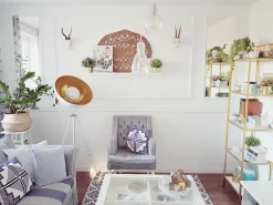 Beliani Lattiavalaisin Metalli Valkoinen/Kulta Thames Ii Cheap