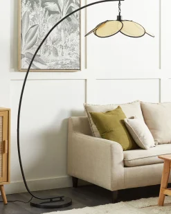 Beliani Lattiavalaisin Rauta Musta/Luonnovari Merrica Shop