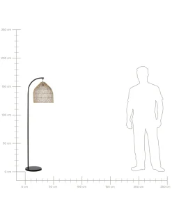 Beliani Lattiavalaisin Rottinki Luonnonvari/Musta Bernica Sale