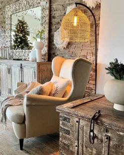 Beliani Lattiavalaisin Rottinki Luonnonvari/Musta Bernica Sale