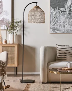 Beliani Lattiavalaisin Rottinki Luonnonvari/Musta Bernica Sale