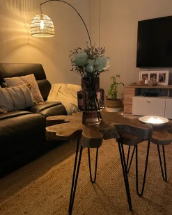 Beliani Lattiavalaisin Rottinki Luonnonvari/Musta Guaviare Clearance