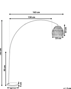 Beliani Lattiavalaisin Rottinki Luonnonvari/Musta Guaviare Clearance