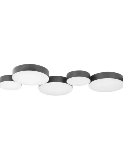 Beliani Led-Kattovalaisin 5 Polttimoa Rauta Musta Luga Best