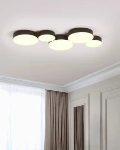 Beliani Led-Kattovalaisin 5 Polttimoa Rauta Musta Luga Best