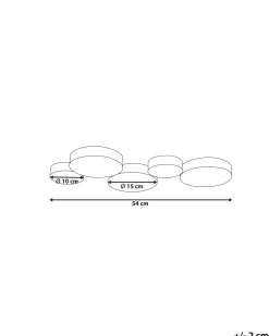 Beliani Led-Kattovalaisin 5 Polttimoa Rauta Musta Luga Best