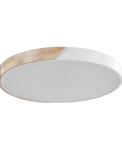 Beliani Led-Kattovalaisin Teras Valkoinen/Vaalea Puu Pattani Shop