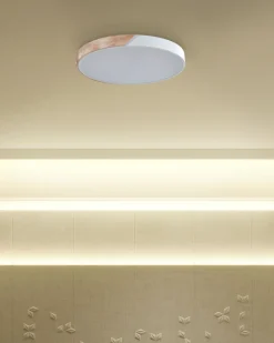 Beliani Led-Kattovalaisin Teras Valkoinen/Vaalea Puu Pattani Shop