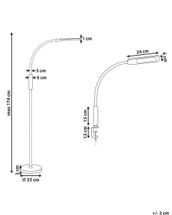 Beliani Led-Lattia/Poytavalaisin Muunneltava Musta Apus Clearance
