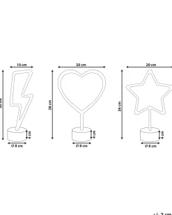 Beliani Led-Neonvalaisin Monivarinen 3 Kpl Floretta Hot