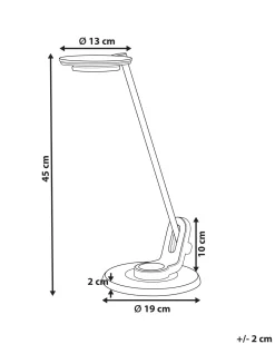 Beliani Led-Poytavalaisin Alumiini Usb-Portti Hopea/Musta Corvus Shop