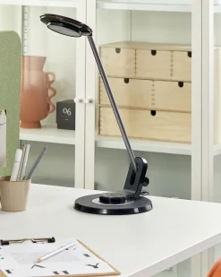 Beliani Led-Poytavalaisin Alumiini Usb-Portti Hopea/Musta Corvus Shop