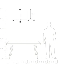 Beliani Led-Riippuvalaisin 4 Polttimoa Alumiini Musta Foyle Best