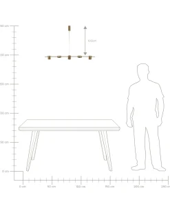 Beliani Led-Riippuvalaisin 5 Polttimoa Alumiini Messinki Sestra Outlet