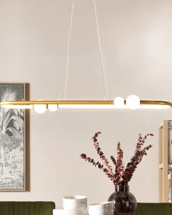 Beliani Led-Riippuvalaisin Alumiini Kulta Feale Fashion