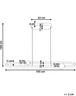 Beliani Led-Riippuvalaisin Alumiini Kulta Feale Fashion