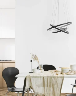 Beliani Led-Riippuvalaisin Alumiini Musta Atrek Cheap