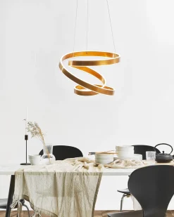 Beliani Led-Riippuvalaisin Alumiini Kulta Wanli Flash Sale