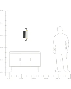 Beliani Led-Seinavalaisin Metalli Musta/Kulta Jacobs Discount