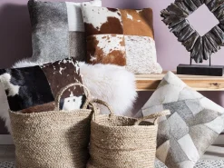 Beliani Lehmannahkatyyny 45 X 45 Cm Harmaa Nellad Best Sale