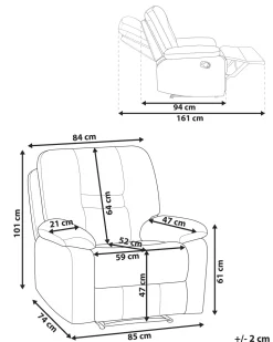 Beliani Lepotuoli Kankainen Tummanharmaa Bergen Clearance