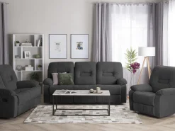 Beliani Lepotuoli Kankainen Tummanharmaa Bergen Clearance