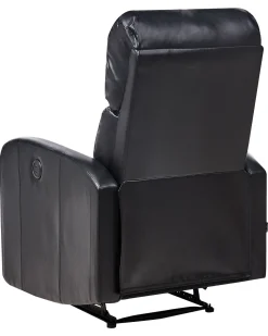 Beliani Lepotuoli Keinonahkainen Led-Valoilla Ja Usb-Portilla Musta Virrat Flash Sale