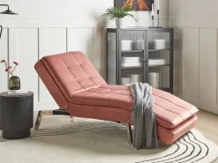 Beliani Lepotuoli Sametti Vaaleanpunainen Loiret Hot