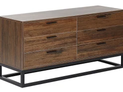 Beliani Lipasto 6 Laatikkoa Tumma Puu Delta Best Sale