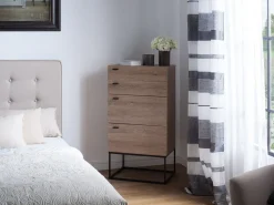 Beliani Lipasto 4 Laatikkoa Vaalea Puu Acra Best Sale