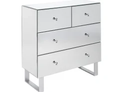 Beliani Lipasto Peililasi 4 Laatikkoa Hopea Nesle Fashion