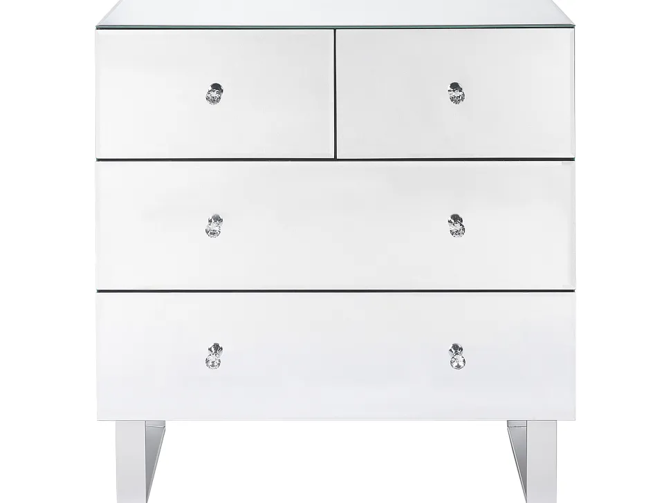 Beliani Lipasto Peililasi 4 Laatikkoa Hopea Nesle Fashion