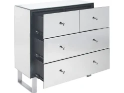 Beliani Lipasto Peililasi 4 Laatikkoa Hopea Nesle Fashion